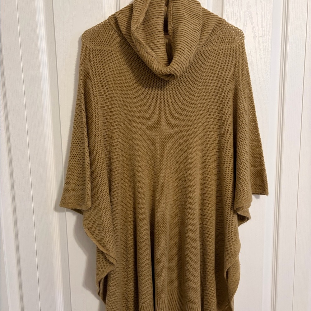 LC Lauren Conrad Camel Knit Poncho